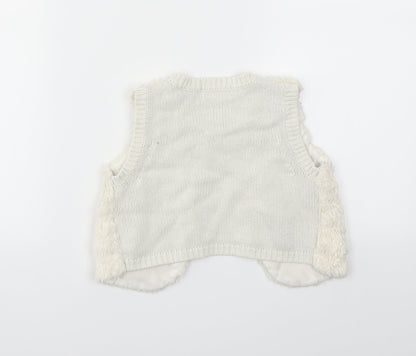 Back view of H&M girls’ ivory basic jacket jacket, size 3-4, years