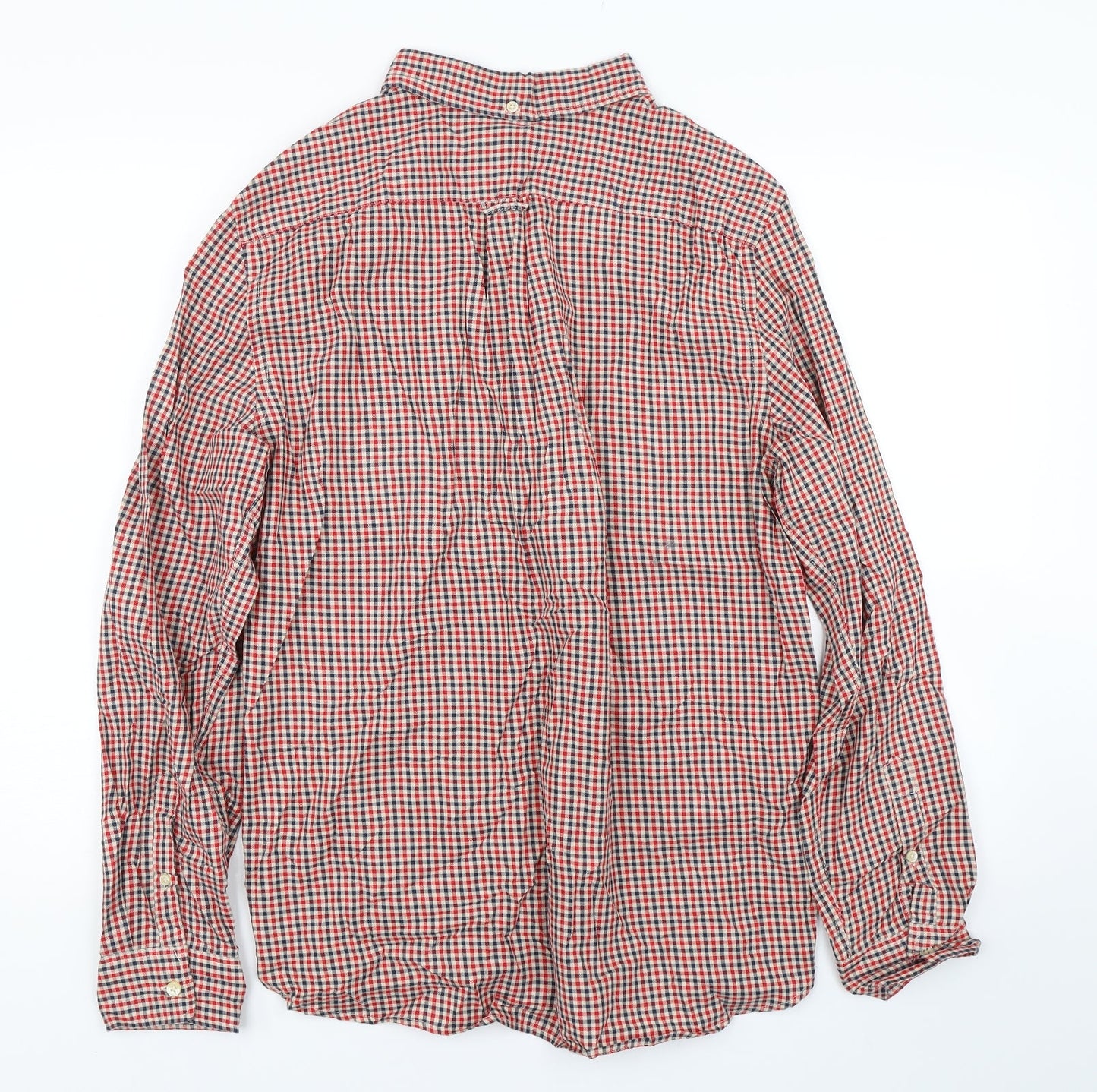 H&M Mens Red Check   Button-Up Size M