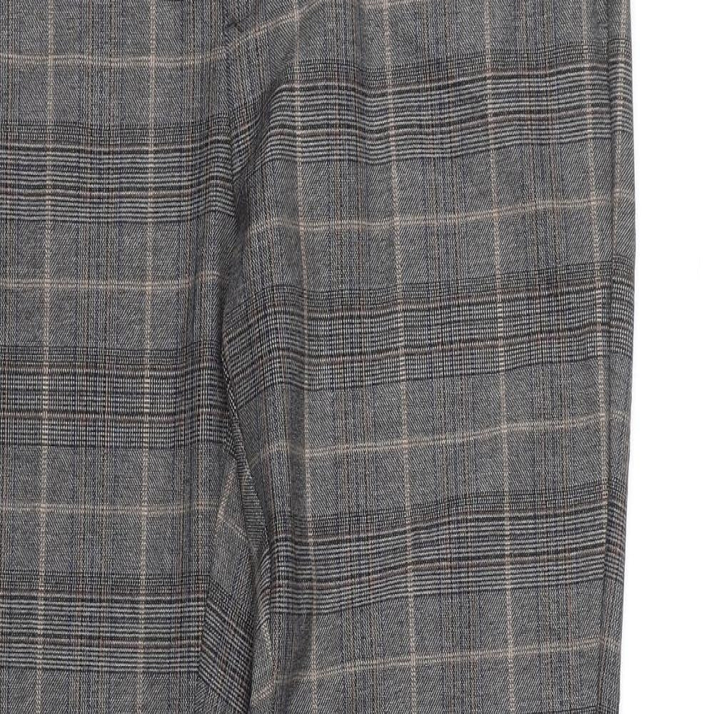 River Island Womens Grey Check  Carrot Trousers Size 34 L25.5 in