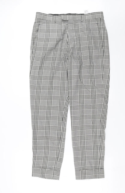 Preworn Womens Black Check  Trousers  Size 34 in L29 in