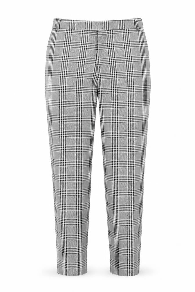 Preworn Womens Black Check  Trousers  Size 34 in L29 in