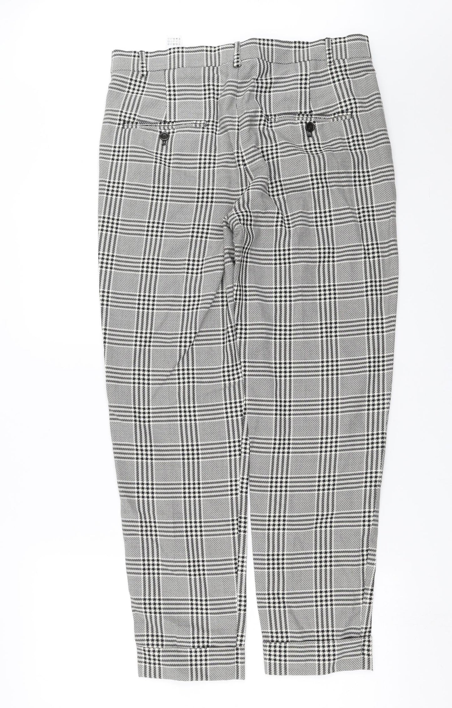Preworn Womens Black Check  Trousers  Size 34 in L29 in
