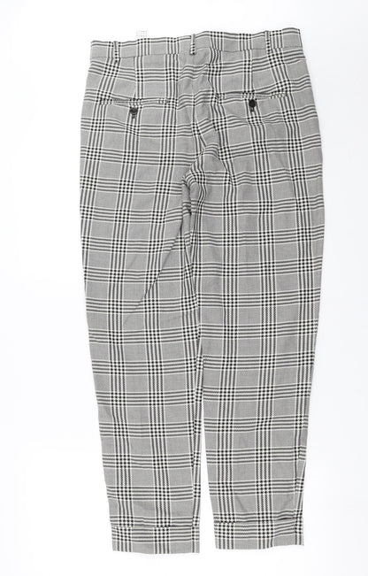 Preworn Womens Black Check  Trousers  Size 34 in L29 in