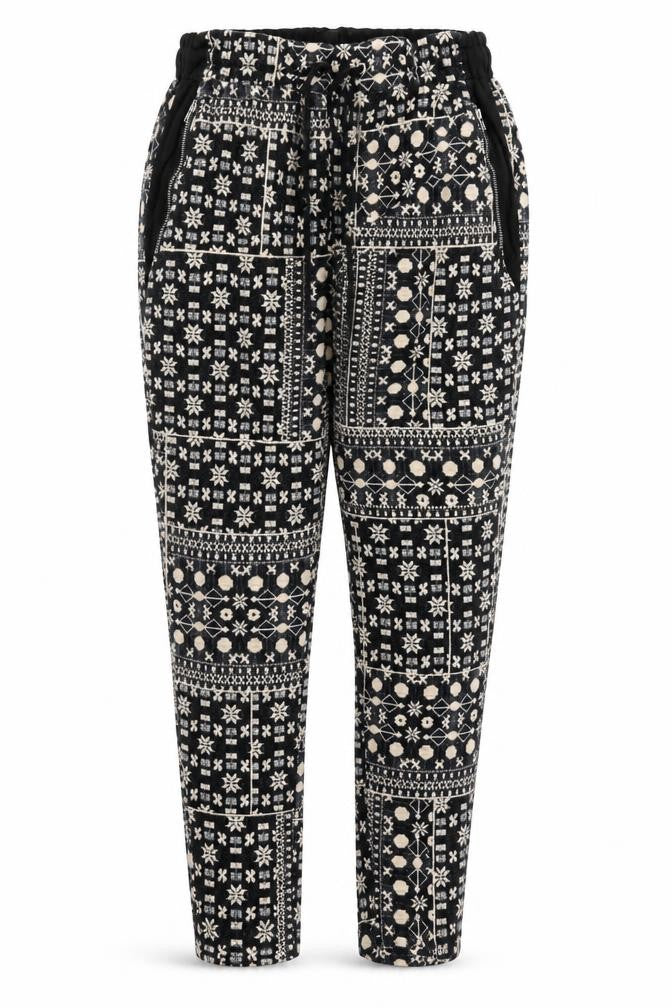 H&M Womens Black Geometric  Jogger Trousers Size S L29 in