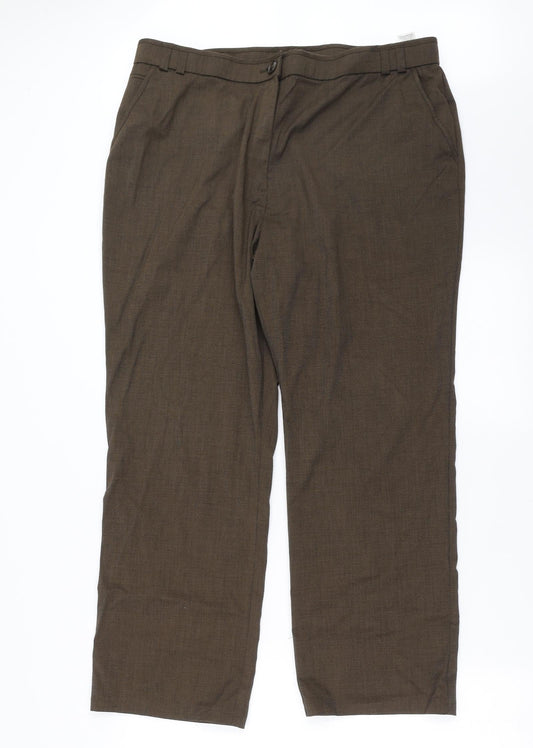 Marks and Spencer Womens Brown   Trousers  Size 18 L27 in