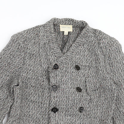 Close-up detail of Silence + Noise women’s grey jacket, size S