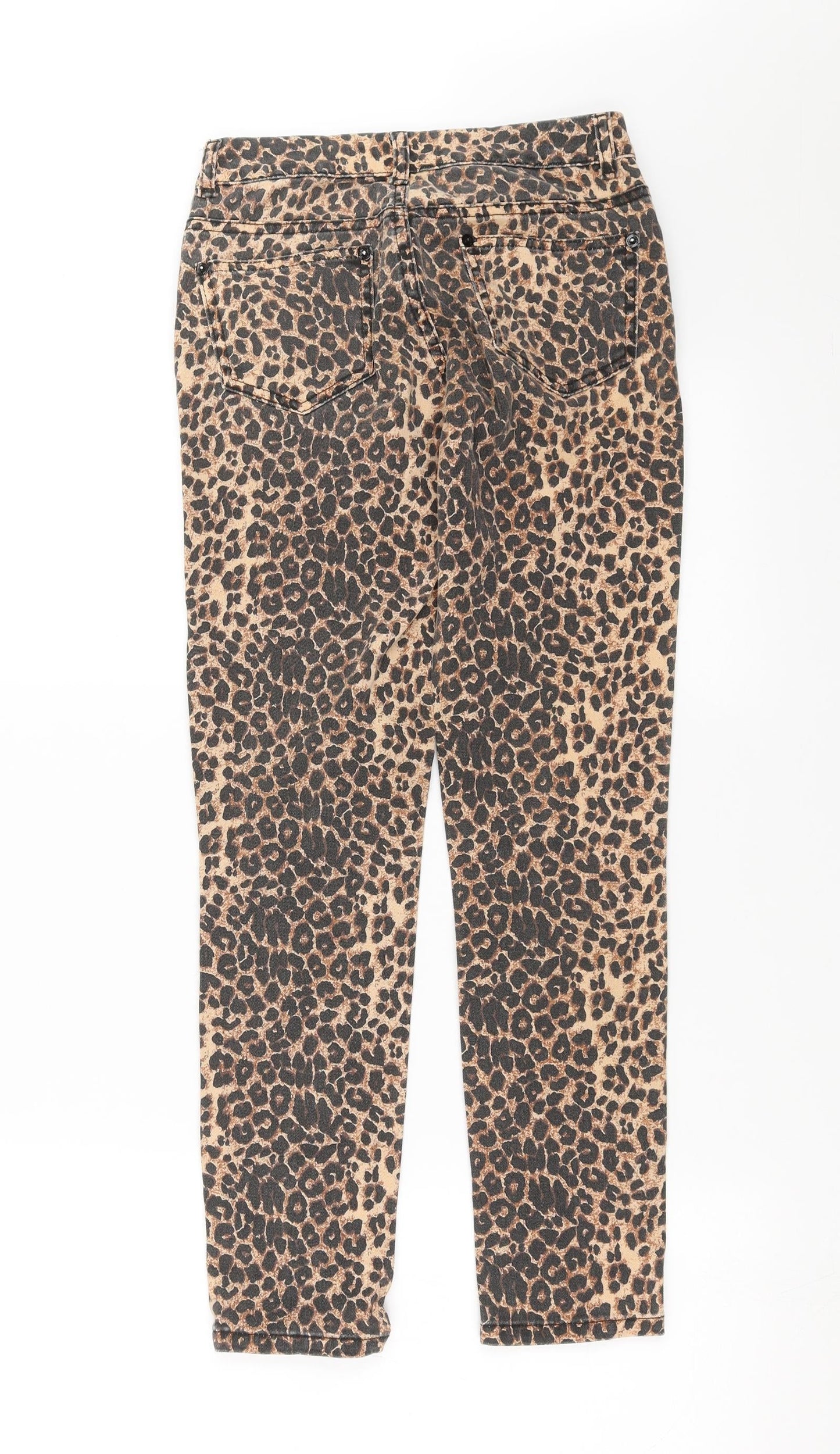 Miss Denim Womens Brown Animal Print Denim Skinny Jeans Size 6 L27 in