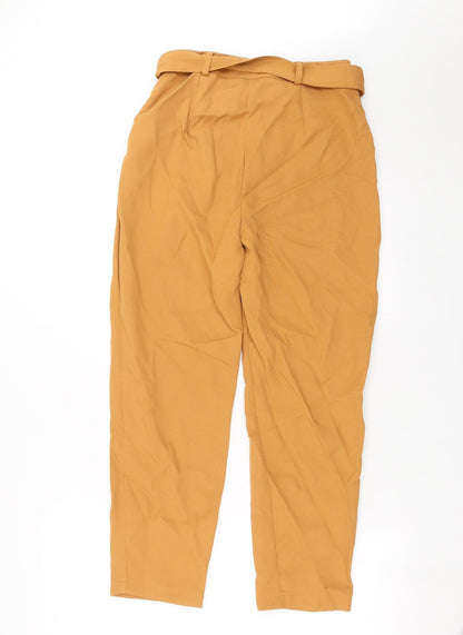Back view of Missguided women’s brown trousers, size UK 8, 25-inch leg