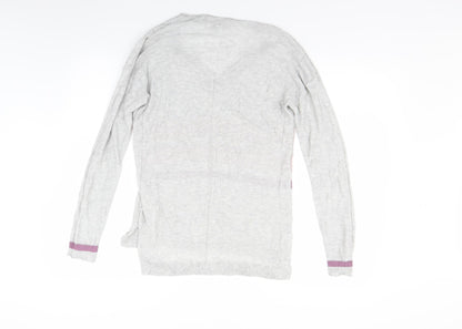 Next Womens Grey Striped Knit Pullover Jumper Size 12