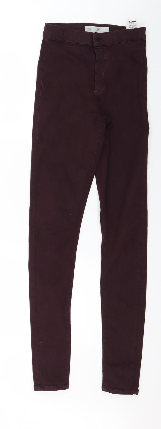 Topshop Womens Red  Denim Skinny Jeans Size 26 in L29 in