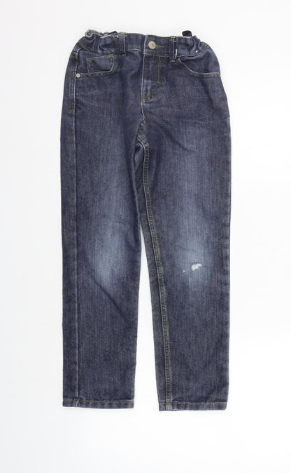 Additional front view of Denim & Co. girls’ blue straight jeans, size 9-10, years
