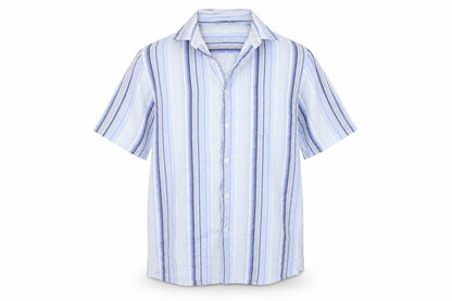 Cutting Edge Mens Blue Striped   Button-Up Size L