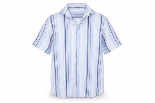 Cutting Edge Mens Blue Striped   Button-Up Size L