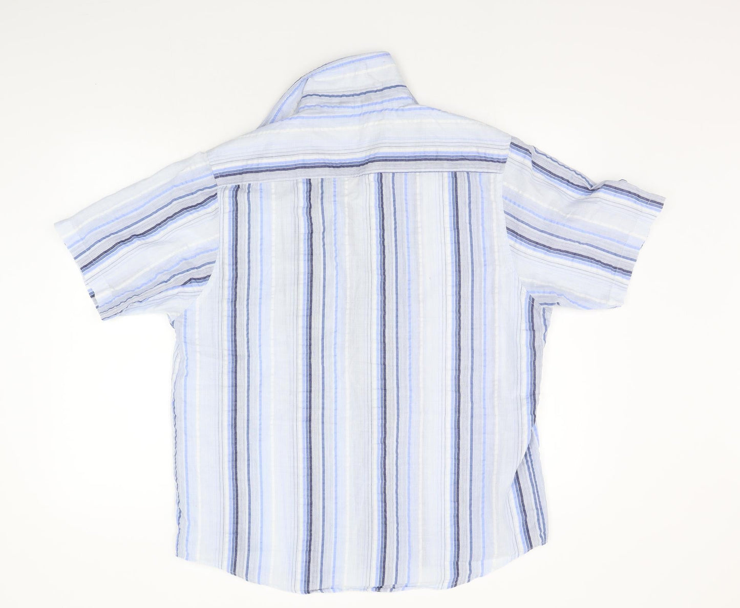 Cutting Edge Mens Blue Striped   Button-Up Size L