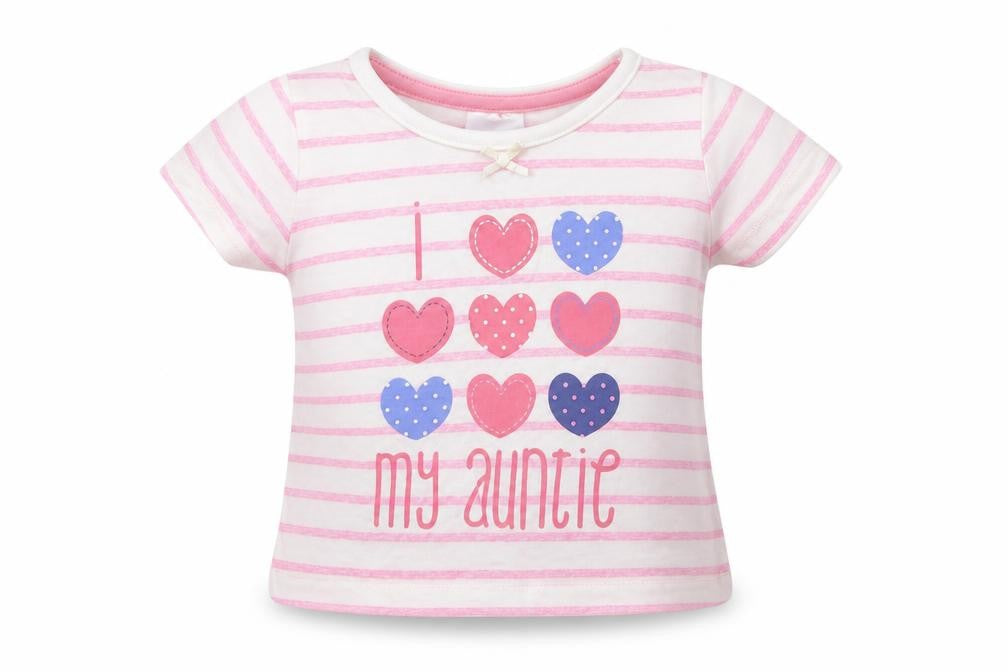 Baby Boys Pink Striped  Basic T-Shirt Size 3-6 Months