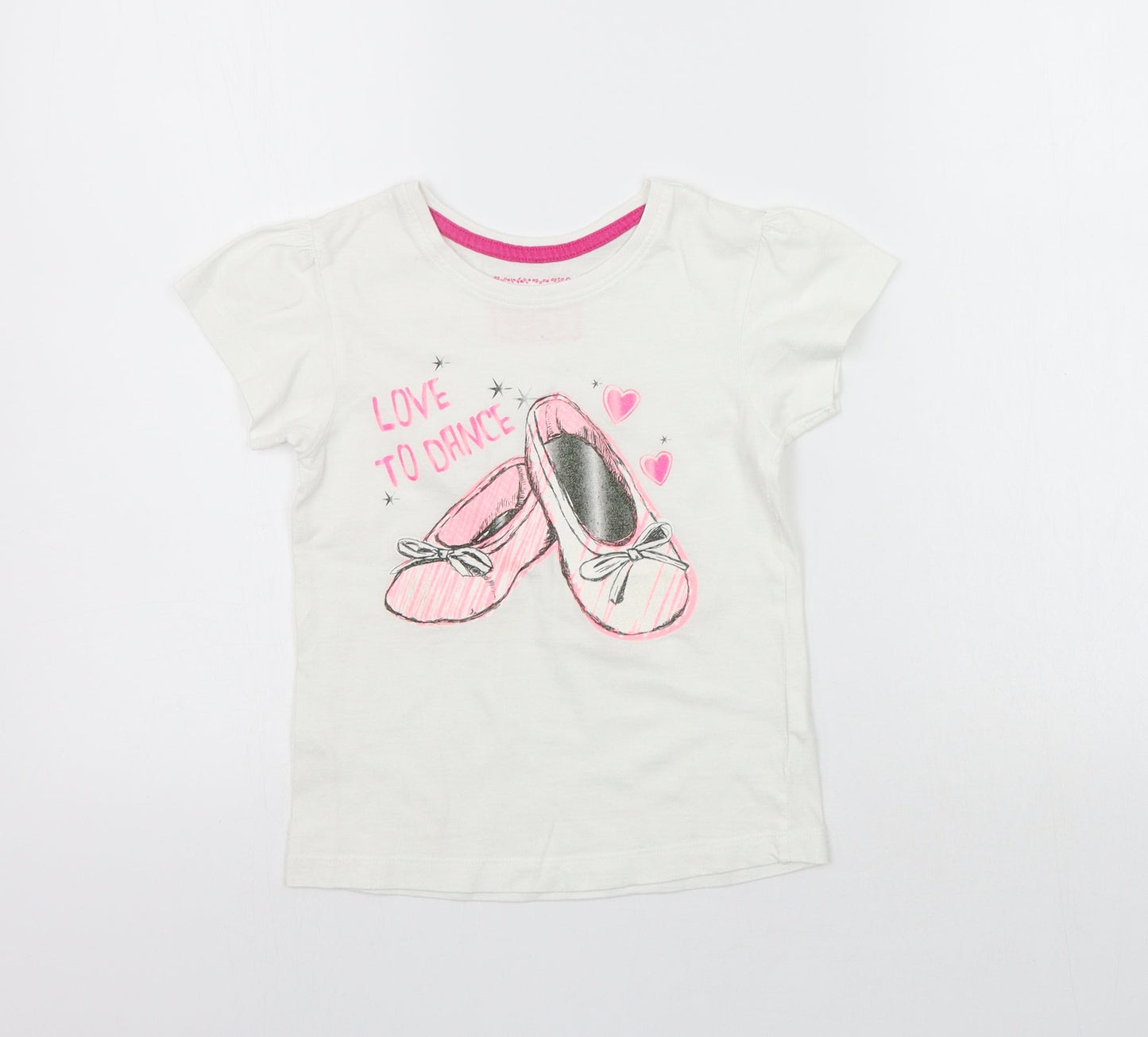 Young Dimension Girls White   Basic T-Shirt Size 6-7 Years