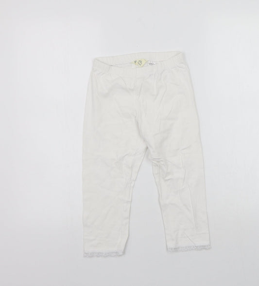 H&M Girls White   Jegging Trousers Size 10-11 Years - Elastic Waist Band