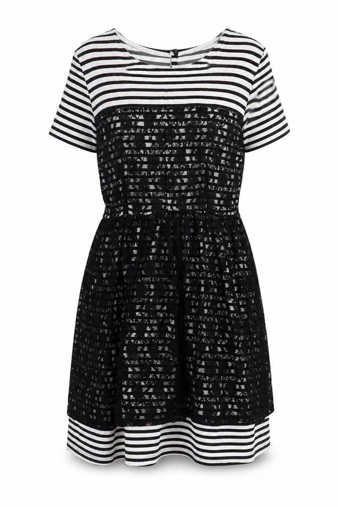 Skye Womens White Striped  A-Line  Size 14