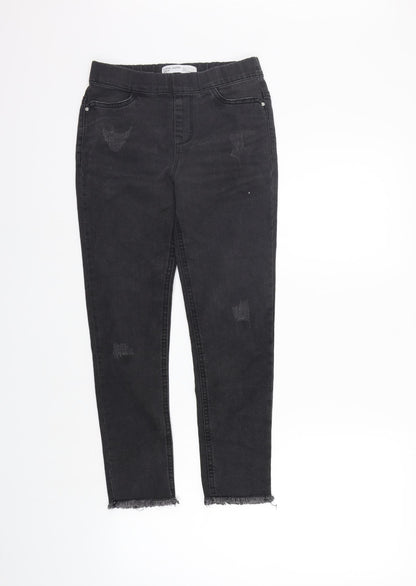 Additional front view of Denim & Co. girls’ grey jegging jeans, size 9-10, years
