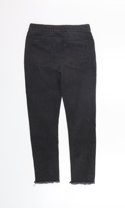 Back view of Denim & Co. girls’ grey jegging jeans, size 9-10, years