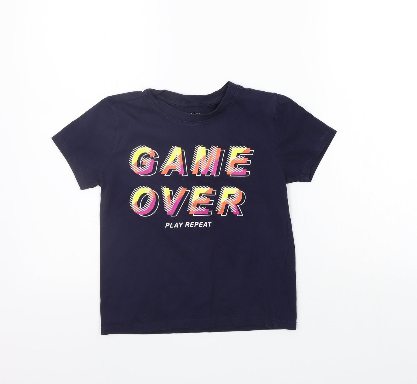 Primark Girls Blue   Basic T-Shirt Size 5-6 Years