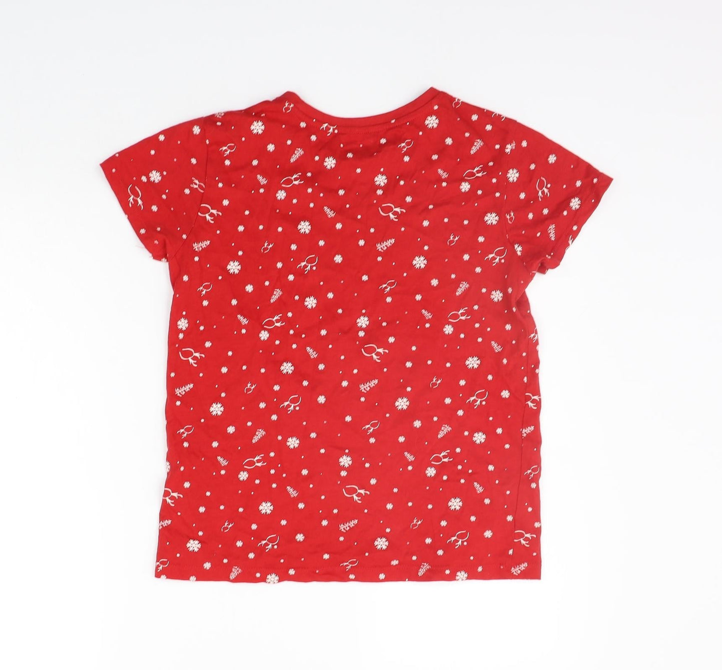 Primark Womens Red Geometric  Basic T-Shirt Size 8