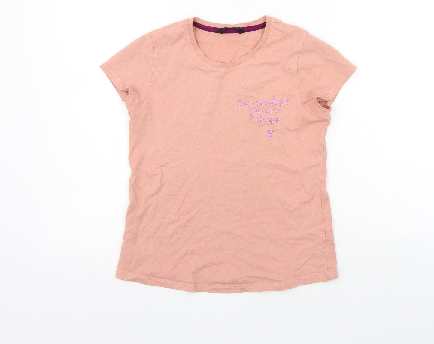 George Girls Beige   Basic T-Shirt Size 10-11 Years