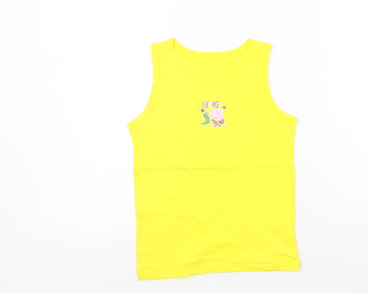 Additional front view of George girls’ yellow basic tank, size 5-6, years