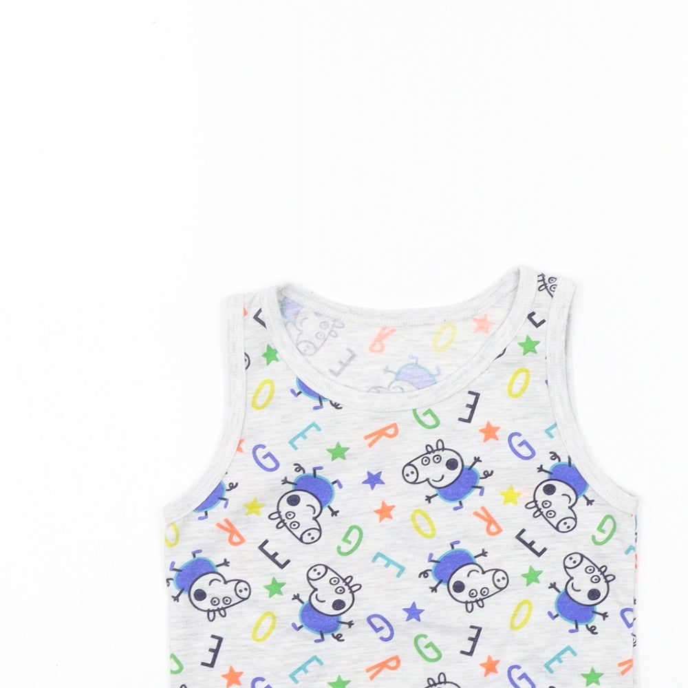 George Boys Grey Geometric  Basic Tank Size 5-6 Years
