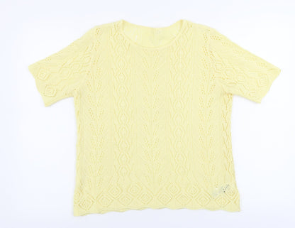 St Michael Womens Yellow Basic T-Shirt Size 12