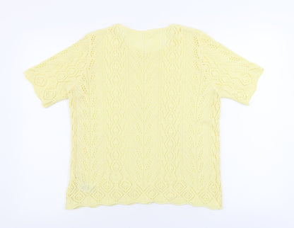 St Michael Womens Yellow Basic T-Shirt Size 12