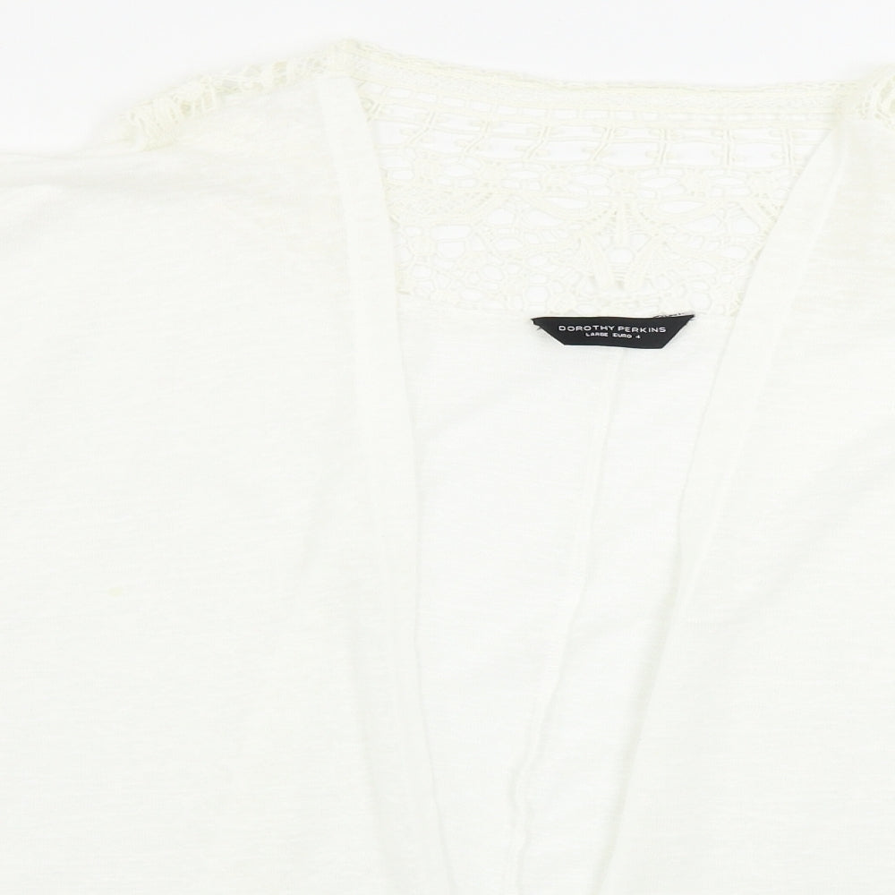 Dorothy Perkins  Womens White   Cardigan Jumper Size L