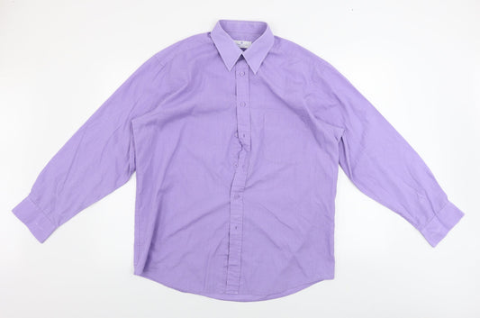Essentials  Mens Purple    Button-Up Size 16
