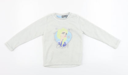 Disney  Girls White   Pullover Jumper Size 6-7 Years