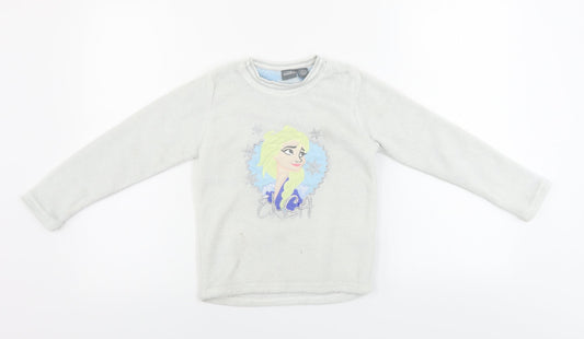Disney  Girls White   Pullover Jumper Size 6-7 Years