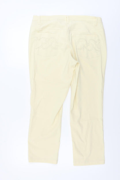 Bonprix Womens Ivory Trousers Size 16 L23 in