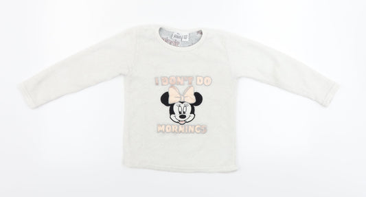 Disney  Girls White   Pullover Jumper Size 6-7 Years