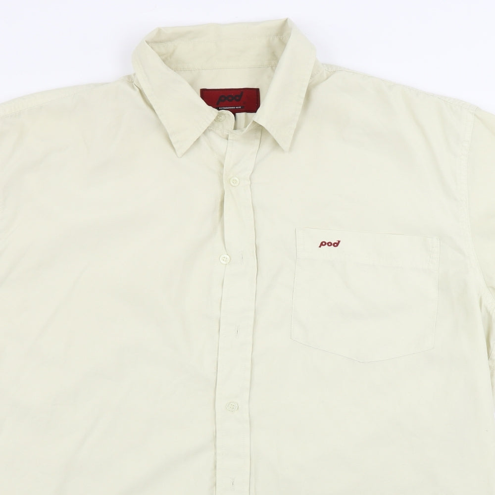 Pod Mens Beige    Button-Up Size XL