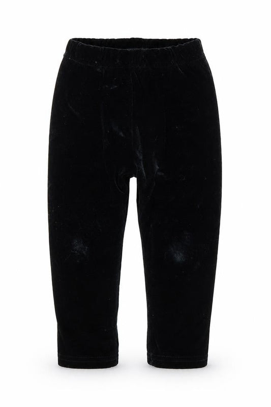 Marks & Spencer Girls Black  Velvet Capri Leggings Size 12 Months