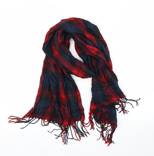 Preworn Unisex Red Plaid   Scarf