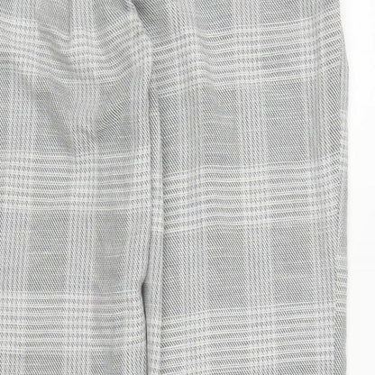H&M Womens Grey Plaid  Trousers  Size 10 L28 in