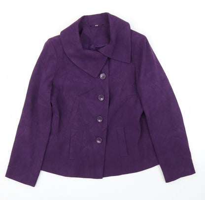 Preloved EWM Womens Purple   Cardigan Jumper Size 10 - Front