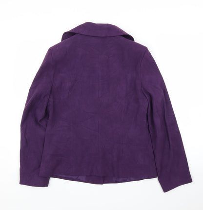 Preloved EWM Womens Purple   Cardigan Jumper Size 10 - Back
