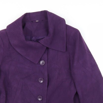 Preloved EWM Womens Purple   Cardigan Jumper Size 10 - Detail