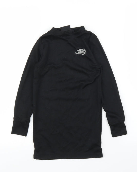 Kangaroo Girls Black   Basic T-Shirt Size 5-6 Years