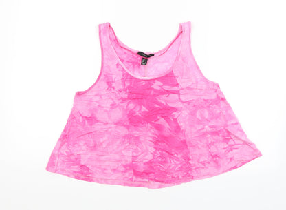 Additional front view of Atmosphere women’s pink cropped tank, size UK 8