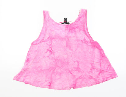 Back view of Atmosphere women’s pink cropped tank, size UK 8