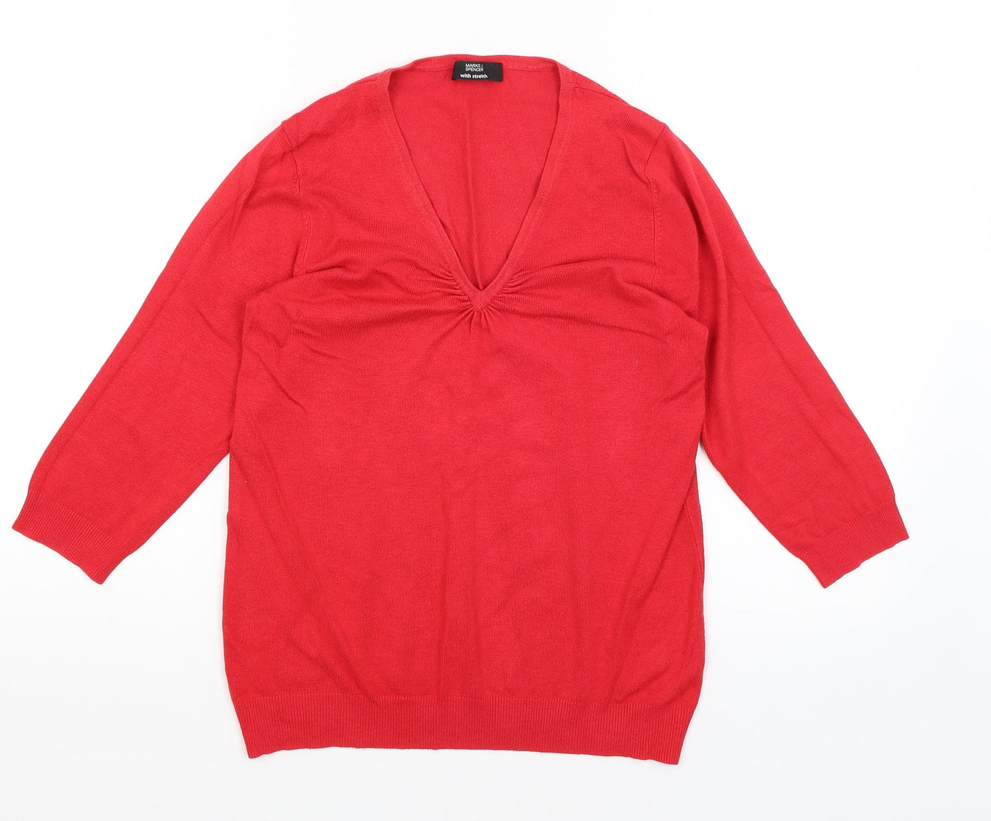 M&S Womens Red   Pullover Jumper Size 12