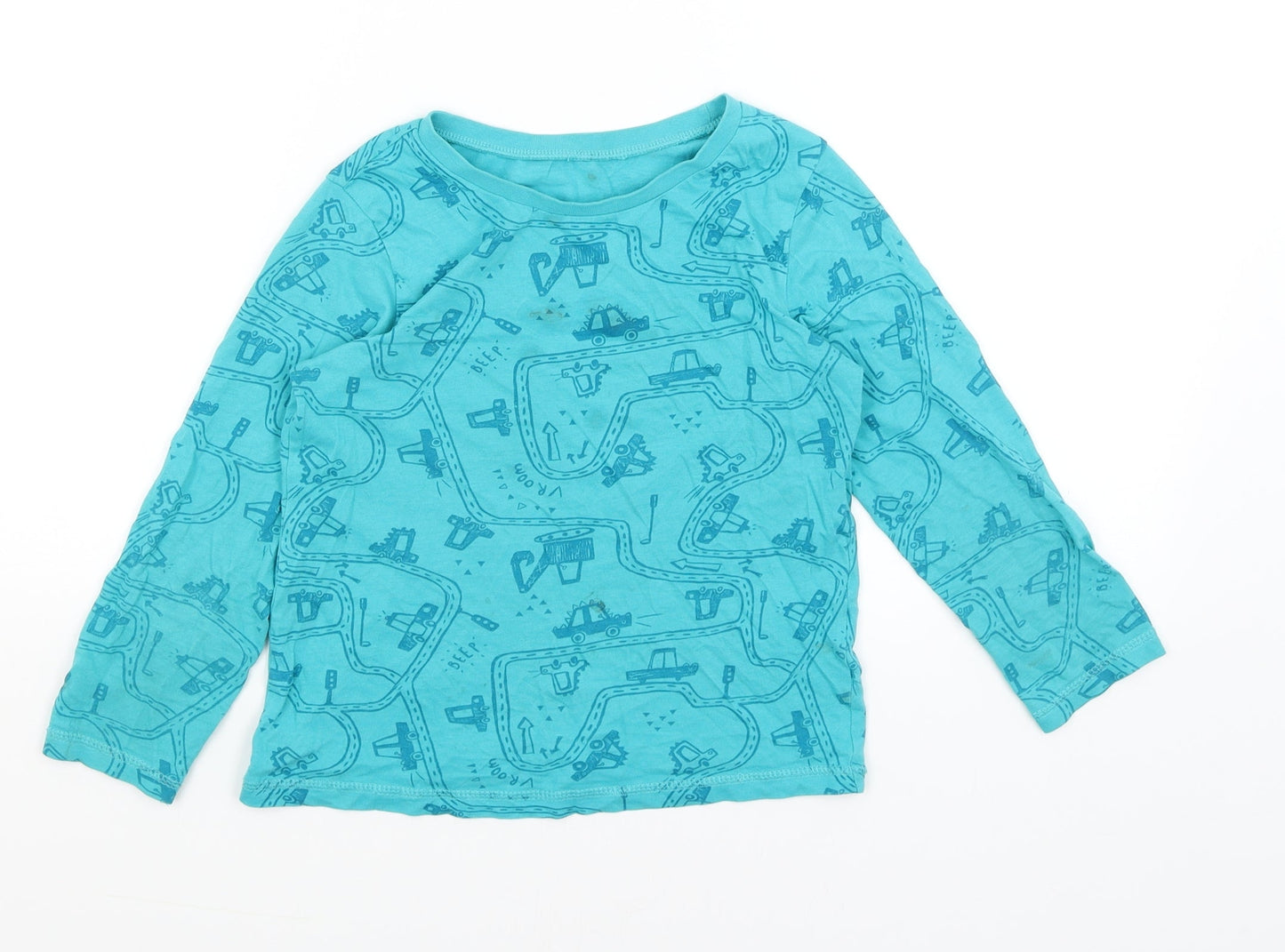 George Boys Blue   Basic T-Shirt Size 6-7 Years  - Vehicles