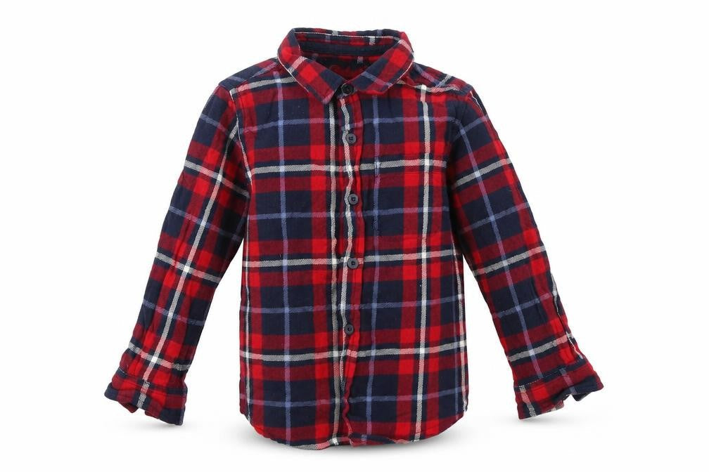 Rebel Boys Red Plaid  Basic Button-Up Size 3-4 Years